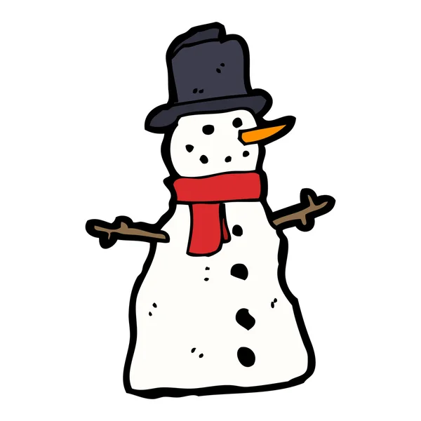 Muñeco de nieve sobre fondo blanco — Vector de stock