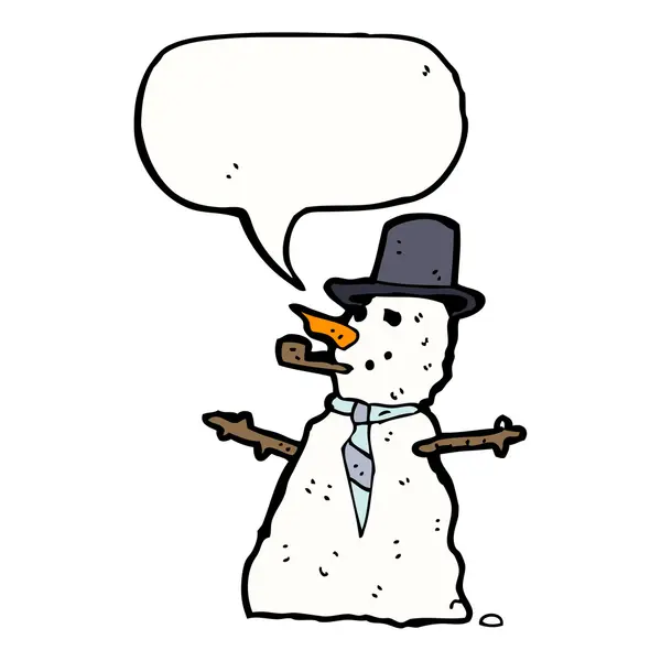 Snowman in hat — Stock Vector