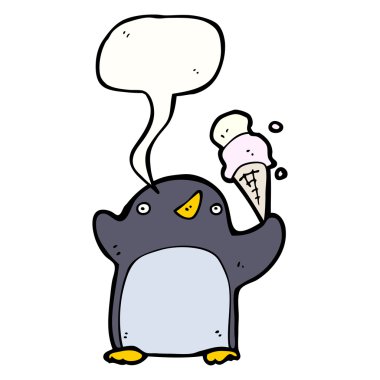 dondurma ile komik penguen