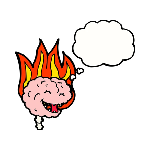 Flaming brain — Stock Vector