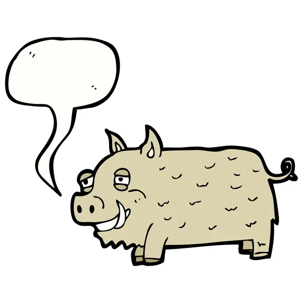 多毛的猪 — 图库矢量图片