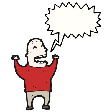 heyecanlı bağıran adam