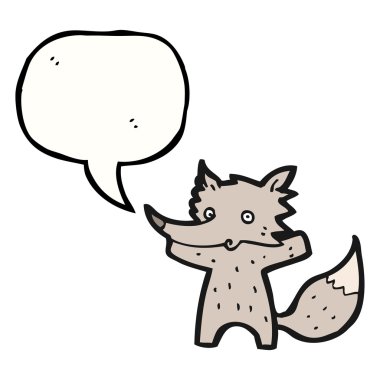 Beyaz bir arka plan üzerinde küçük kurt