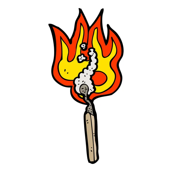 Burning match — Stock Vector