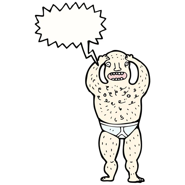 Homme poilu en sous-vêtements — Image vectorielle