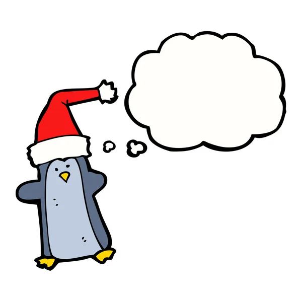 Pingüino con sombrero — Vector de stock