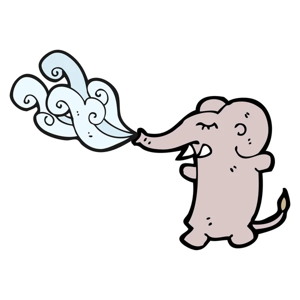 Elefante chorreando agua — Vector de stock