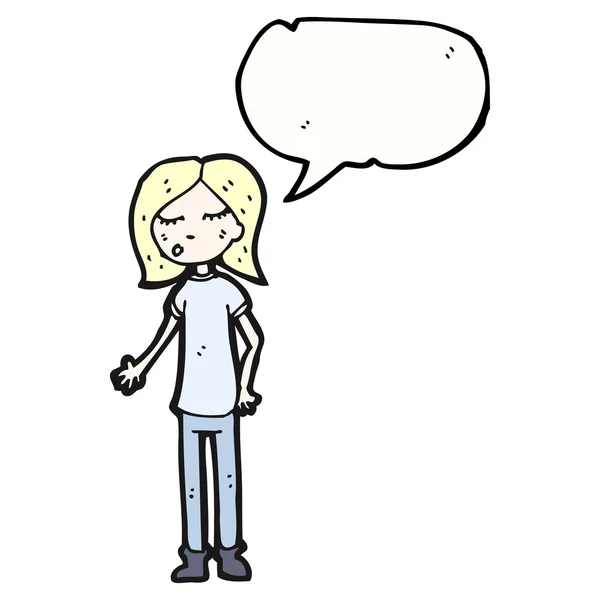 Adolescent blond fille parler — Image vectorielle