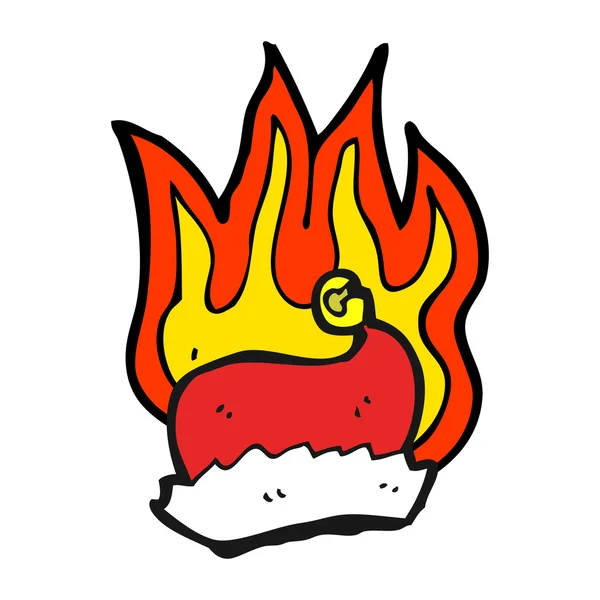 Flaming santa hat — Stock Vector