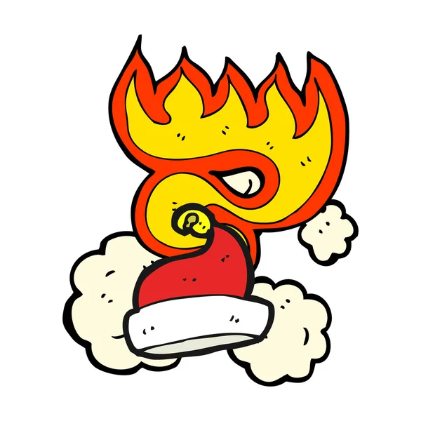 Flaming santa hat — Stock Vector