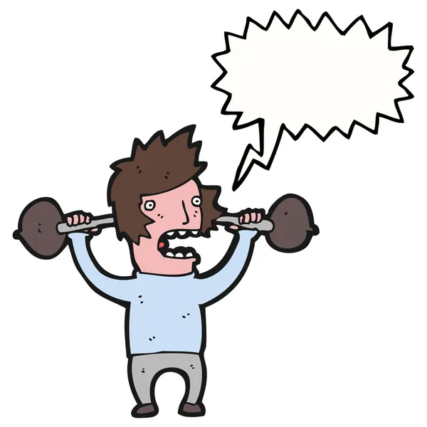 Man lifting weights — Stock Vector