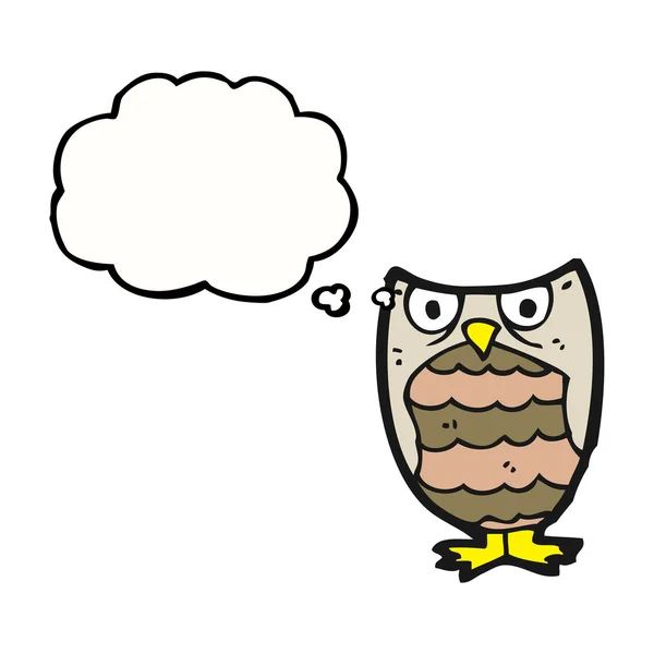 Owl with thought bubble — Stock Vector