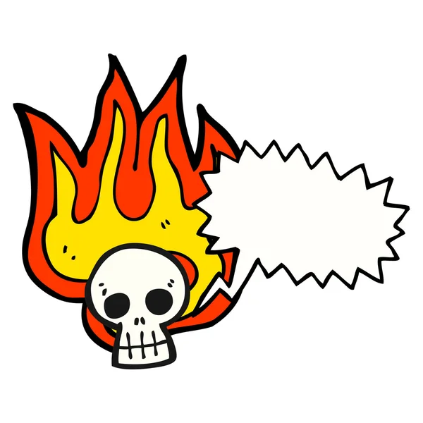 Flaming skull — Stock Vector