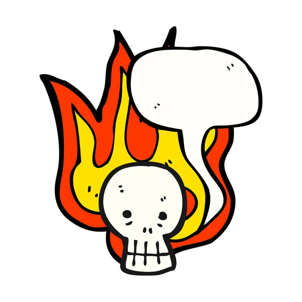 Flaming skull — Stock Vector