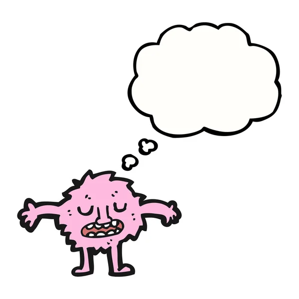 Pequeno monstro peludo rosa — Vetor de Stock