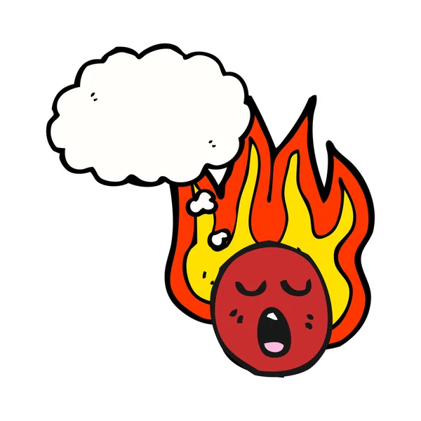 Burning emoticon face — Stock Vector