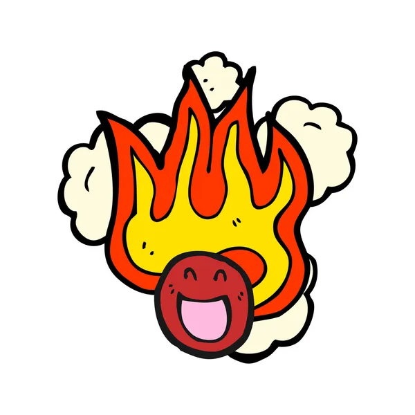 Emoticon flamejante rosto — Vetor de Stock