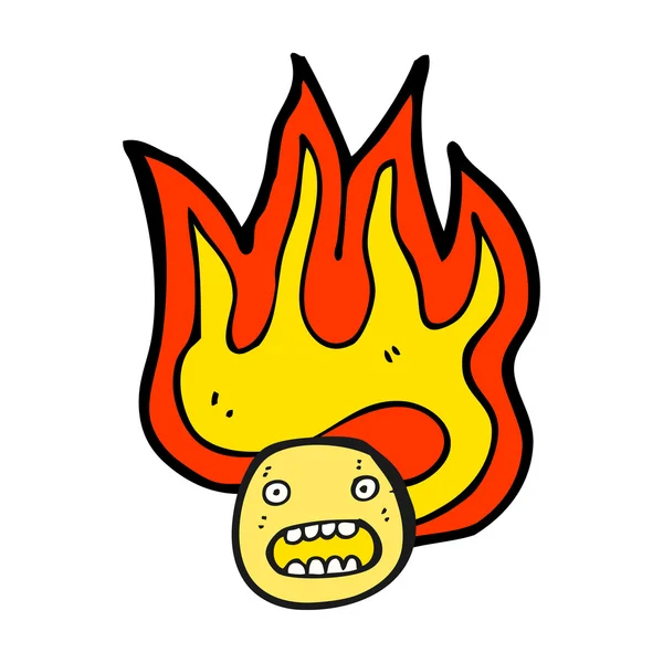 Flammendes Emoticon Gesicht — Stockvektor