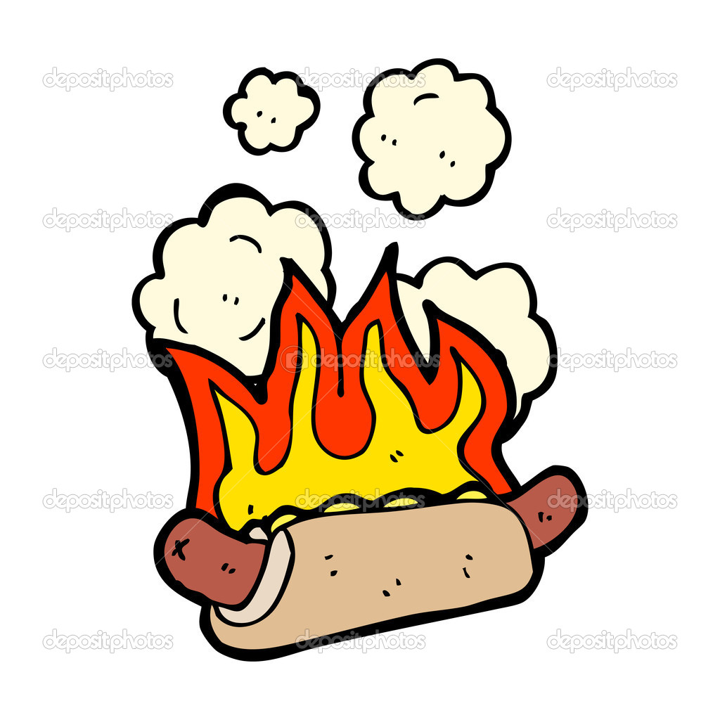 brennende hotdog — Stockvektor © lineartestpilot 20921965