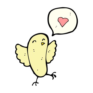 aşk kalp ile komik kuş