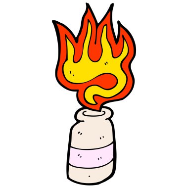 yanan sihirli hap şişesi