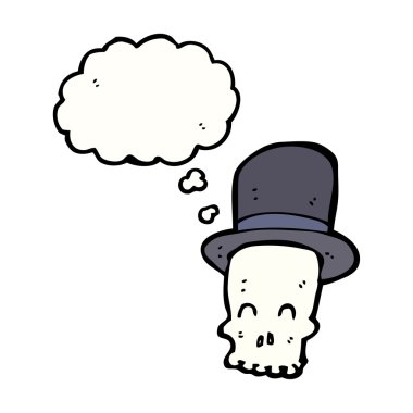 Spooky kafatası içinde üst şapka