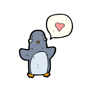 aşk kalbi olan penguen