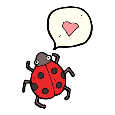 aşk kalp ile sevimli uğur böceği