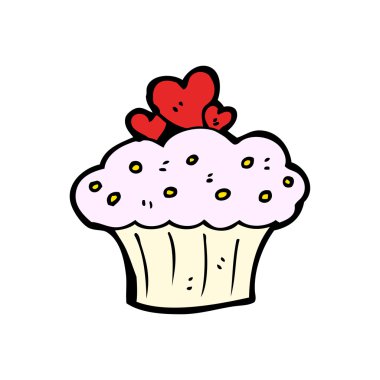 aşk kalp ile cupcake