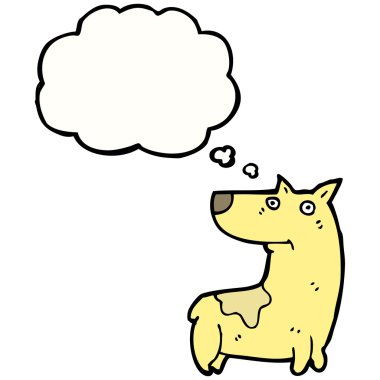 düşünce balonu ile küçük köpek