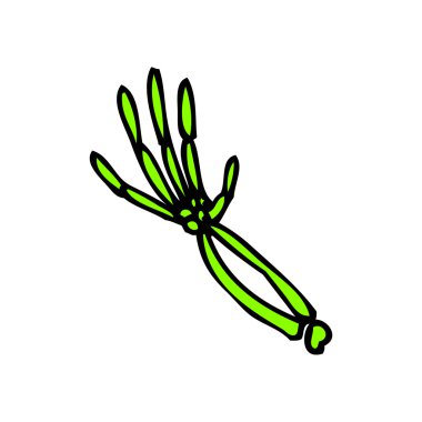 parlak yeşil iskelet kol