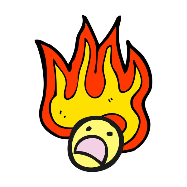 Emoticon flamejante rosto — Vetor de Stock