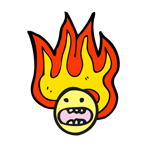 Emoticon flamejante rosto —  Vetores de Stock