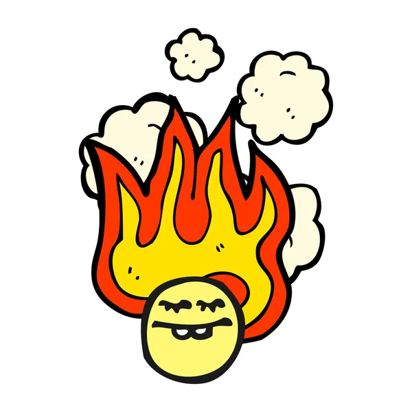 Flaming emoticon gezicht — Stockvector