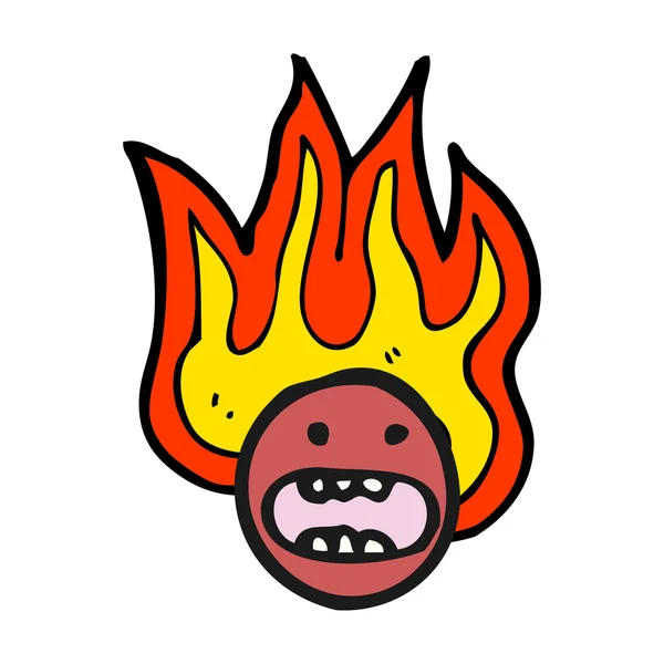 Flammendes Emoticon Gesicht — Stockvektor