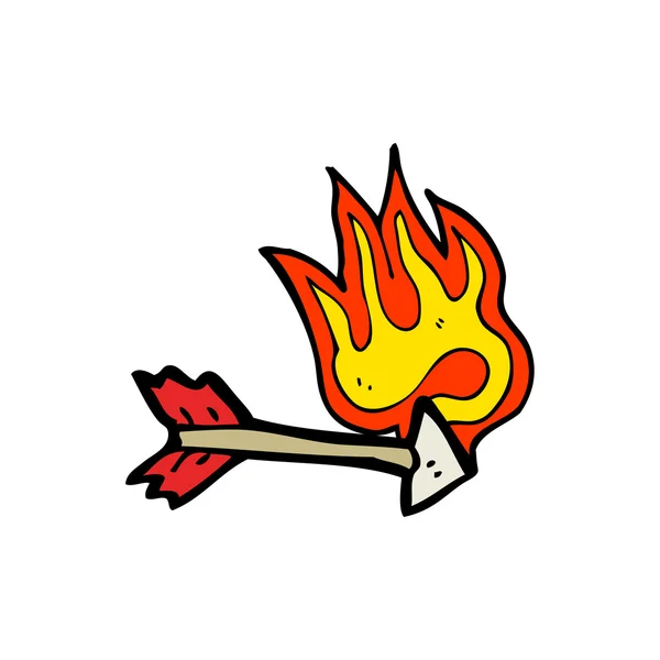 Flaming pijl — Stockvector