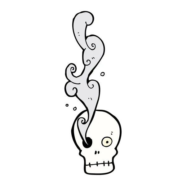 Smoking spooky skull — Stock Vector