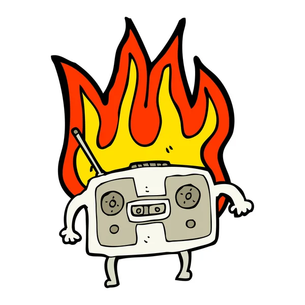 Burning retro radio — Stock vektor