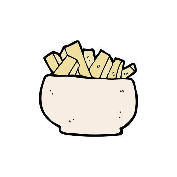 Tigela de batatas fritas —  Vetores de Stock