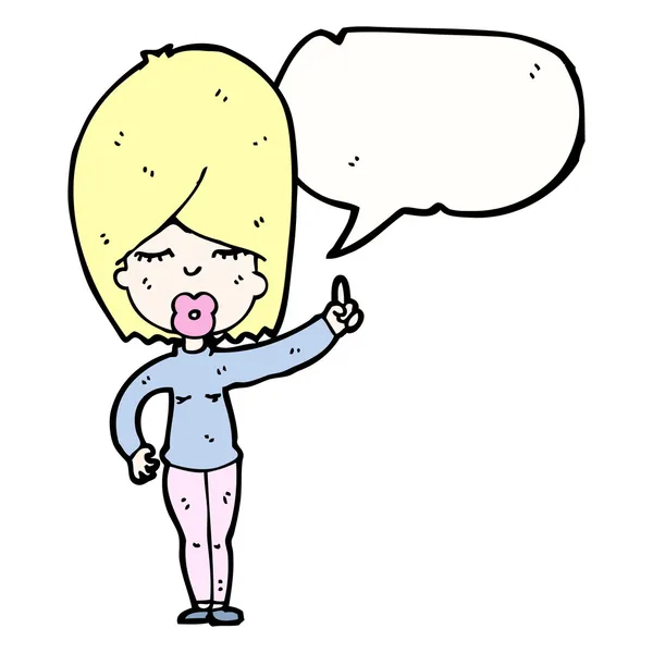 Blond woman with speech bubble — Stock Vector