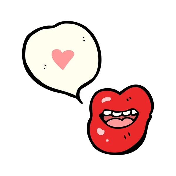 Розташування губ з любов'ю серця — стоковий вектор