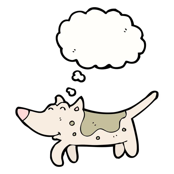 Little dog with thought bubble — Stock Vector