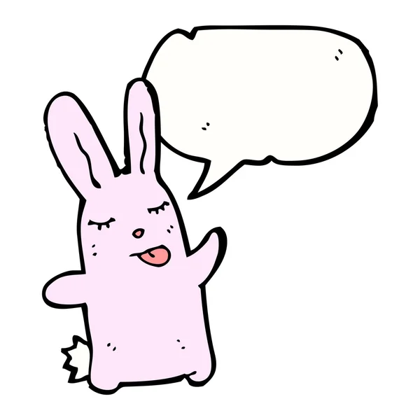 น่ารัก กระต่ายสีชมพูกระต่ายยื่นลิ้นออก — ภาพเวกเตอร์สต็อก