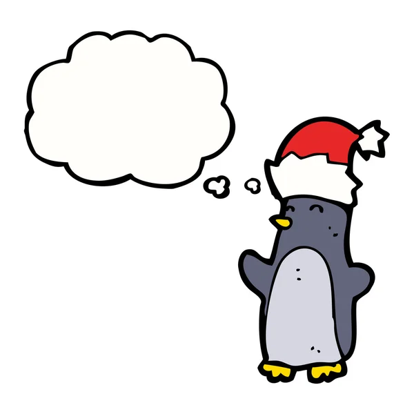 Christmas penguin on a white background — Stock Vector