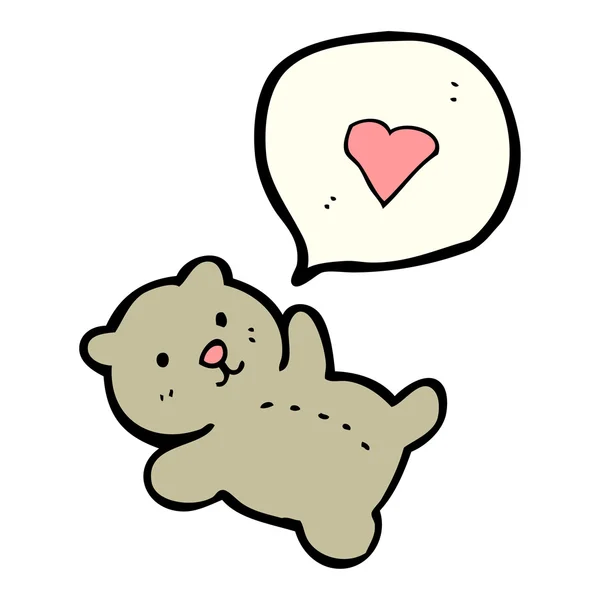 Cute teddy beer met liefde hart — Stockvector