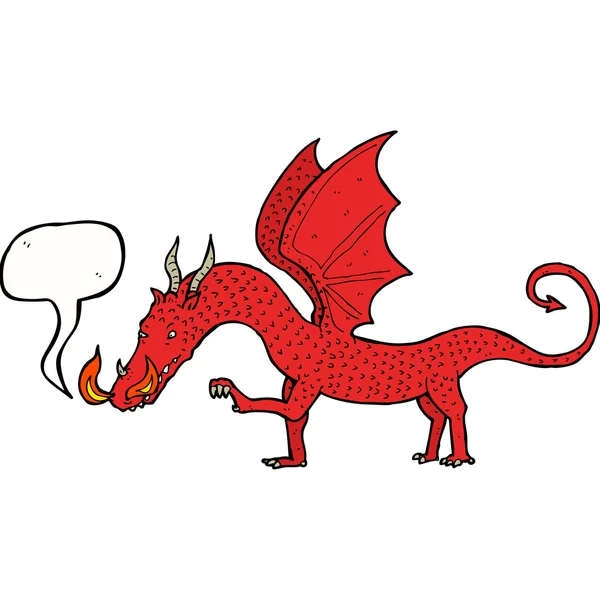 Dragon breathing fire — Stock Vector