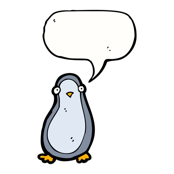 Pingüino con burbuja de pensamiento — Vector de stock