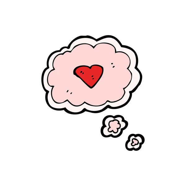 Love heart thought bubble — Stock Vector