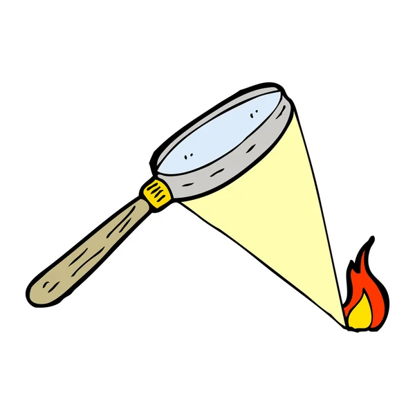 Lupa encendiendo fuego — Vector de stock