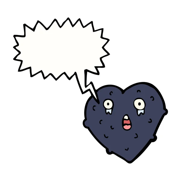 Pianto cuore nero — Vettoriale Stock